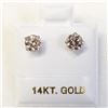 Image 5 : 14K White Gold Diamonds(0.86Ct,Si1-Si2,Light Brown) Stud Earrings (~weight 0.68g), Made in Canada, A