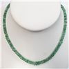 Image 1 : 10K White Gold 209 Emeralds(45ct) With A Filigree Fish Hook Clasp Necklace (~length 16 inches) (~wei