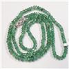 Image 5 : 10K White Gold 209 Emeralds(45ct) With A Filigree Fish Hook Clasp Necklace (~length 16 inches) (~wei