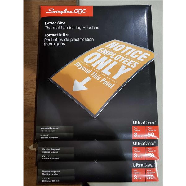 Swingline GBC Letter size Thermal Laminating Pouches 3x 50 pieces