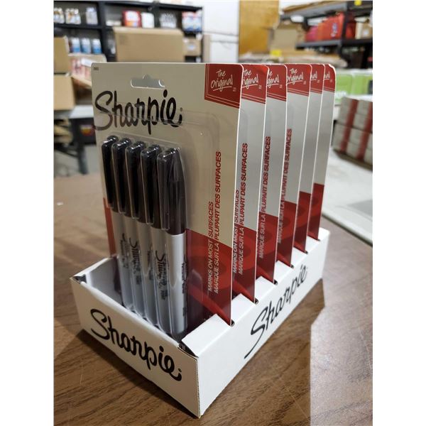 Sharpie Black Permanent Markers Lot of 6 - 5 packs
