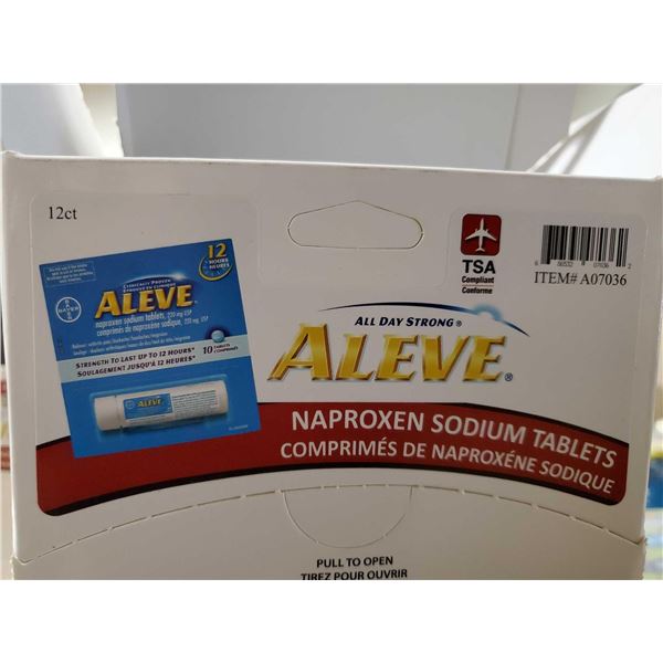 Aleve Naproxien Tablets lot of 12 - 10 Tablet Packs