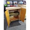 Image 1 : Handmade Rolling Wooden Tool Cabinet with Hinged Doors  31Wx17Dx37T