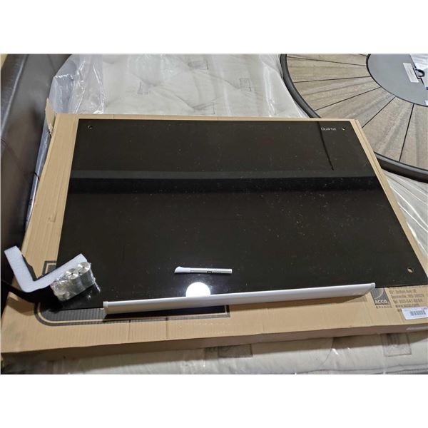 NEW  Global Industrial™ Magnetic Glass Dry Erase Board - 36"W x 24"H - Black