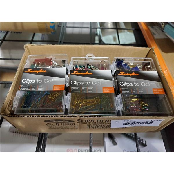 Swingline Clips To GO  Fastener Sets 100 Paperclips + 15 Binder Clips Lot of 6