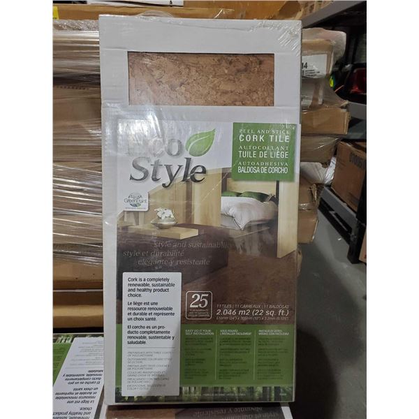 Lot of 18 Peel & Stick  Cork Flooring  "Sulink" 22sq ft/ box - 18 boxes