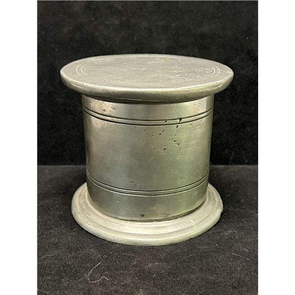 Vintage Aluminum Tobacco Holder / Storage Jar Handmade Portugal