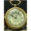 Image 2 : Vintage Small German Clock in Metal Brass? Case Adjustable