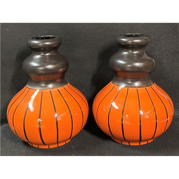 2 Large Italian Ceramic Vases Approx: 14"T 10"W