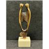 Image 1 : Artist Signed Brass Sculpture on Stone Base Approx: 2x1.5" & 7"T