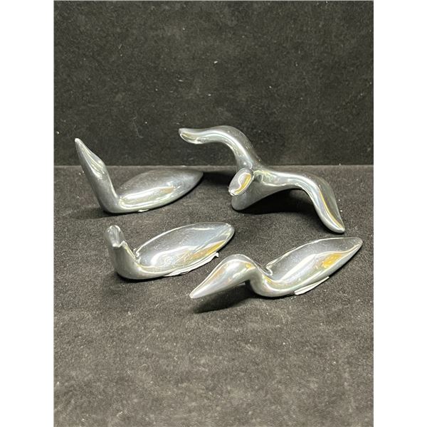 4 Hoselton Canada Aluminum Bird Sculptures / Ornaments (see descrip)