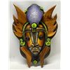Image 3 : 2 Unique Ceramic/Wood Painted Masks Approx: 11x7.5"
