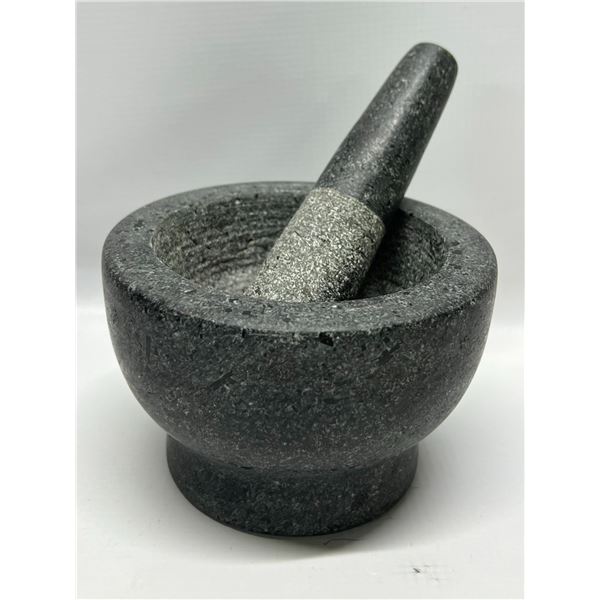 Stone Mortar & Pestle Approx: 5"W 3.5"T