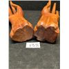Image 4 : 2 Wood Carved Hand Sculptures Ring holders? Approx: 8"T 2"W