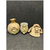 Image 1 : 3 Small Ceramic Décor Items (largest approx: 3.75"T 3.25"W)
