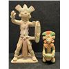 Image 1 : 2 Ceramic Myan Decorative Sculptures Mexico (tallest approx: 10.5x5")