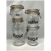 Image 1 : 4 Le Parfait Super Glass Storage Canisters Jars w/sealer lids (see description)