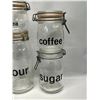 Image 2 : 4 Le Parfait Super Glass Storage Canisters Jars w/sealer lids (see description)