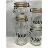 Image 3 : 4 Le Parfait Super Glass Storage Canisters Jars w/sealer lids (see description)