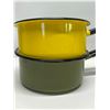 Image 2 : 2 Vintage Metal / Enamel Pots Poland Approx: 7"W 3"T