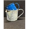 Image 2 : 6 Pcs Metal / Enamel Mugs & small teapot