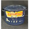 Image 1 : Vintage Large Blue Metal Speckled Canning Canner Pot w/rack insert