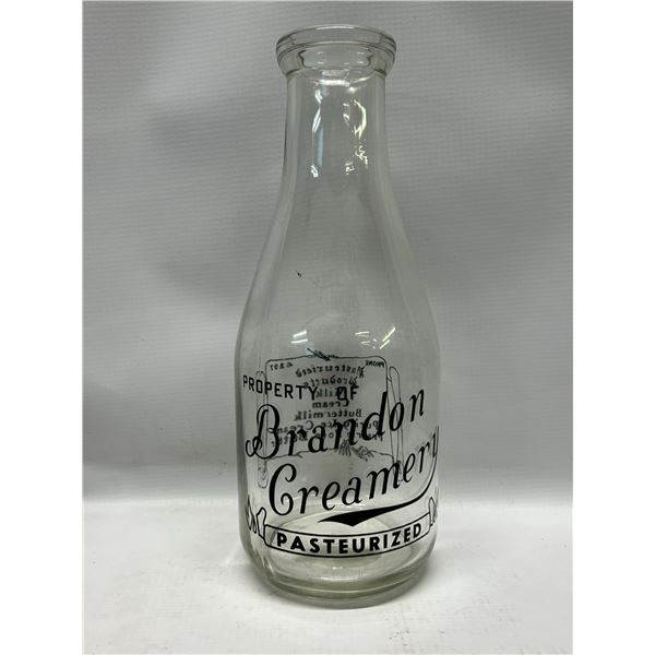 Vintage Brandon Creamery Milk Cream Bottle Approx: 10.25"T 3.75"W