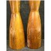 Image 2 : 2 Mid Century Wooden Candle Holders (taller Approx: 7"T 1.75"W