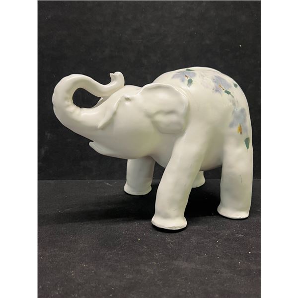 Heavy Painted Ceramic Elephant Sculpture Approx: 7x5" & 5.5"T