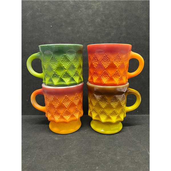 4 Fire King / Anchor Hocking Kimberly Coffee Mugs Cups