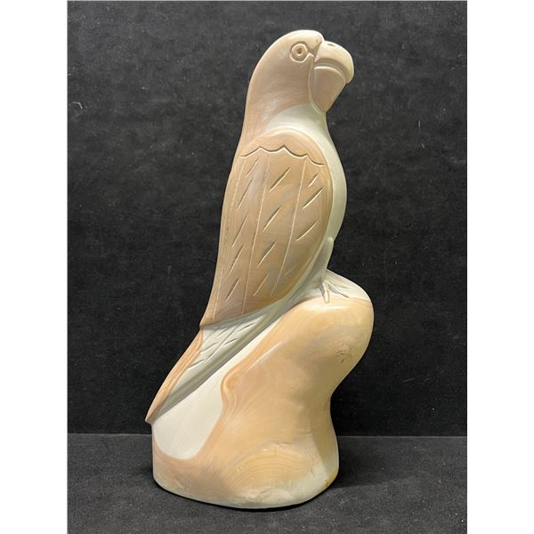 Heavy Stone Parrot Bird Sculpture Sandstone? Approx: 11"T 5.5"W