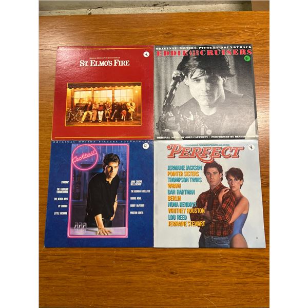 4 Movie Soundtracks Cocktail Perfect St. Elmo's Fire Eddie 12" LPs Records