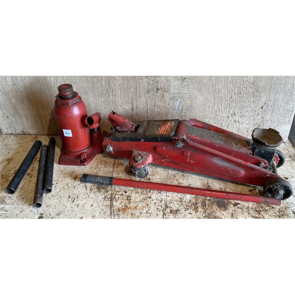 LOT OF 2 - 2 TON FLOOR JACK AND 12 TON BOTTLE JACK 