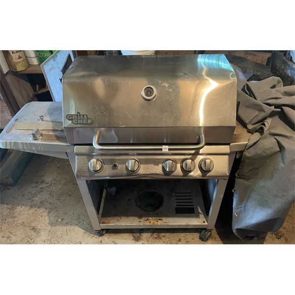 GRILL CHEF 4 BURNER + PROPANE BBQ W/ COVER