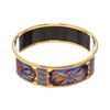Image 2 : Hermes Blue Red Print Enamel Bangle Bracelet
