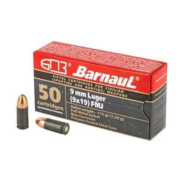 BARNAUL 9MM LGR 115GR FMJ - 50 Rds