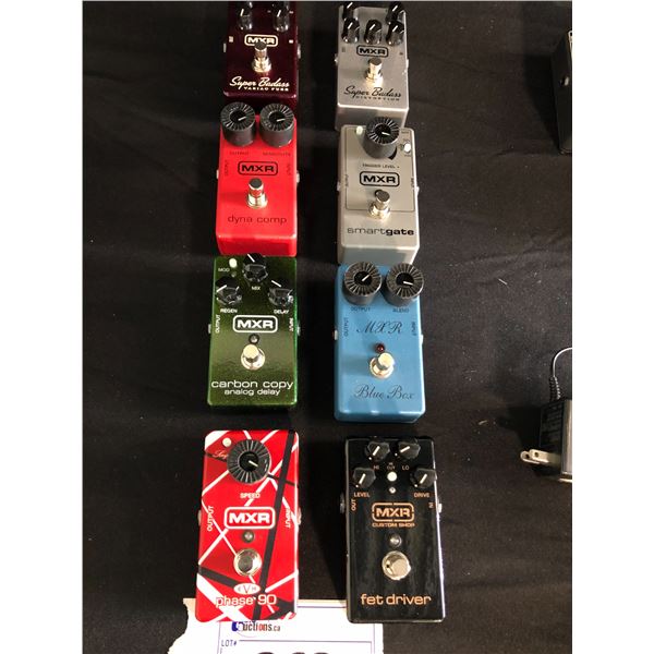 MXR FUZZ, DISTORTION, DYNA COMP, SMART GATE, DELAY, BLUEBOX, PHASE 90 AND FET DRIVER EFFECTS PEDAL