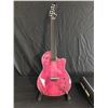 Image 2 : TOM ANDERSON GUITAR WORKS  CROWDSTER ACOUSTIC ELECTRIC TRANSPARENT RASPBERRY FLAMED MAPLE ON