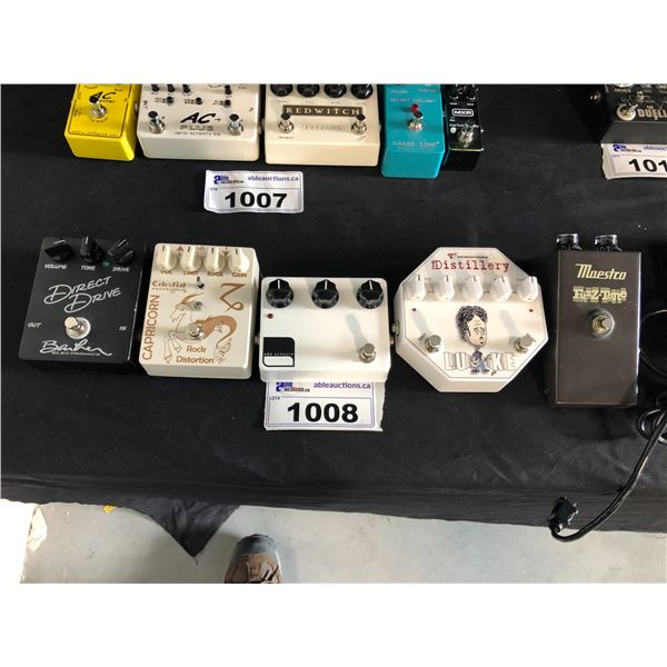 5 MIXED EFFECTS PEDALS INCLIUDING A STEVE LUKATHER OF TOTO PEDAL