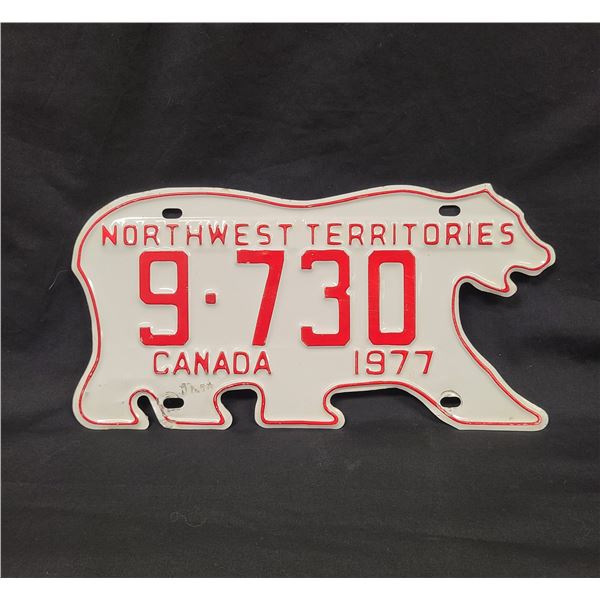 1977 NORTHWEST TERRITORIES LICENSE PLATE