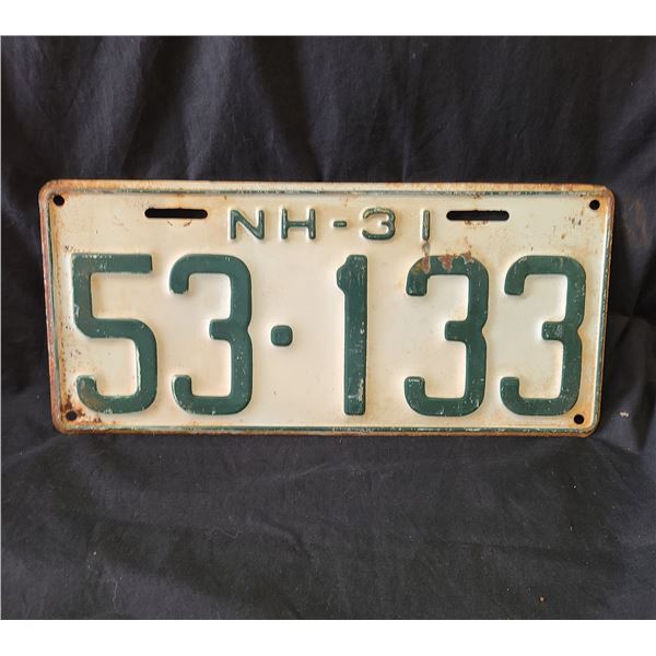 1931 NEW HAMPSHIRE LICENSE PLATE