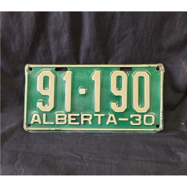 1930 ALBERTA LICENSE PLATE