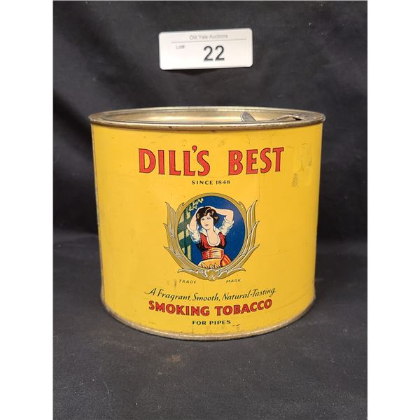 LARGE 1920'S/30'S DILL'S BEST SMOKING TOBACCO CAN