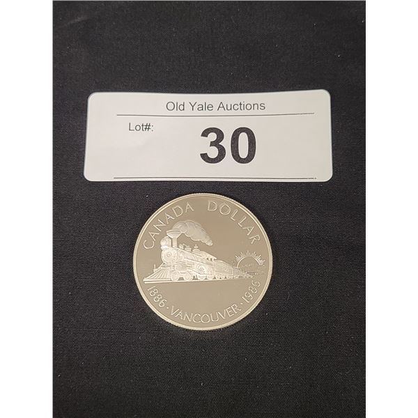 1886-1986 VANCOUVER "LOCOMOTIVE" SILVER DOLLAR UNCIRCULATED