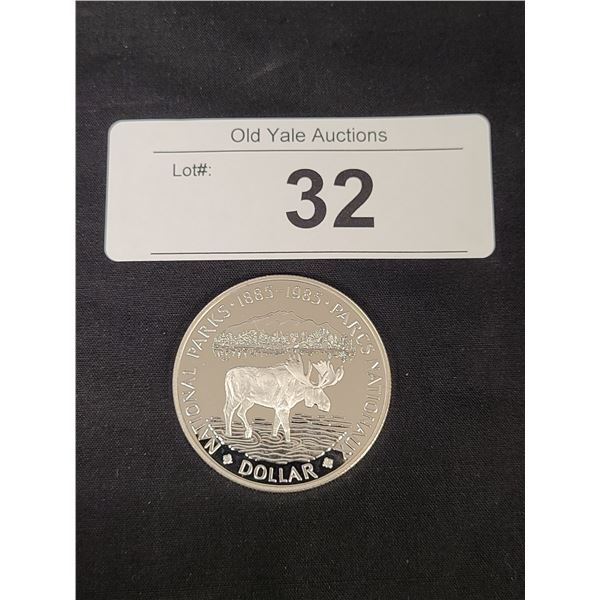 1885-1985 "NATIONAL PARKS" CANADIAN SILVER DOLLAR UNCIRCULATED