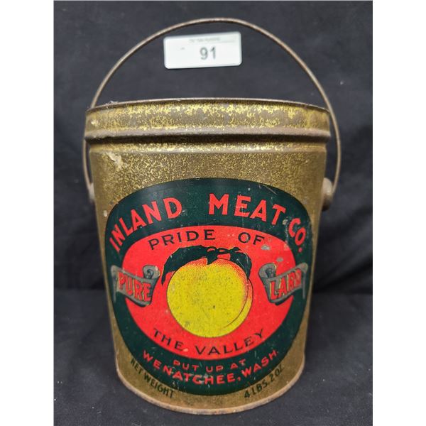 1920'S PRIDE OF THE VALLEY LARD PAIL