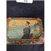 Image 2 : LARGE RARE EARLY LITHOGRAPHED NAVAL THEMED MUSTARD TIN W/PAPER LABEL