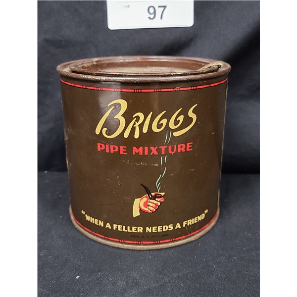 ANTIQUE MED.SIZE BRIGGS PIPE MIXTURE TOBACCO CAN
