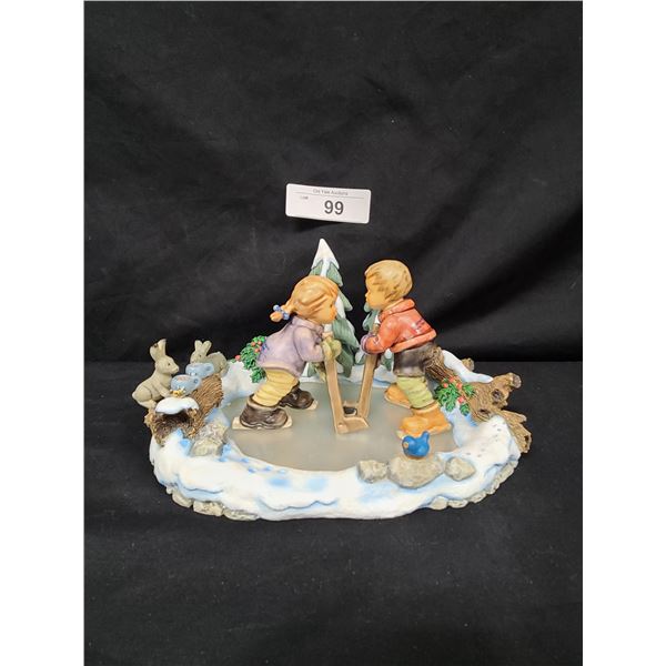 VINTAGE THREE PIECE "ICY ADVENTURE", "SEASON'S BEST" & "LET'S TAKE TO THE ICE" HUMMEL FIGURES