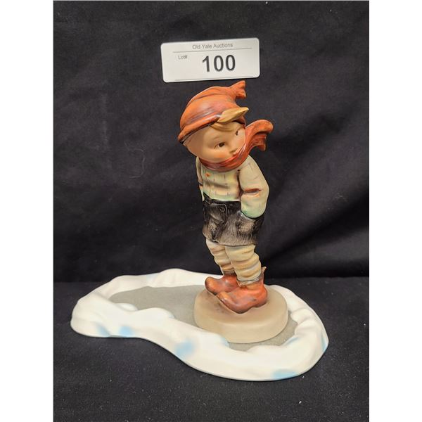 TWO PIECE VINTAGE BOY ON ICE HUMMEL FIGURE APPROX 6" X 6"